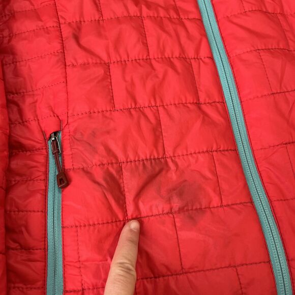 Patagonia Nano Puff Jacket Womens Small Red Primaloft Lightweight Logo FLAW - Picture 2 of 12